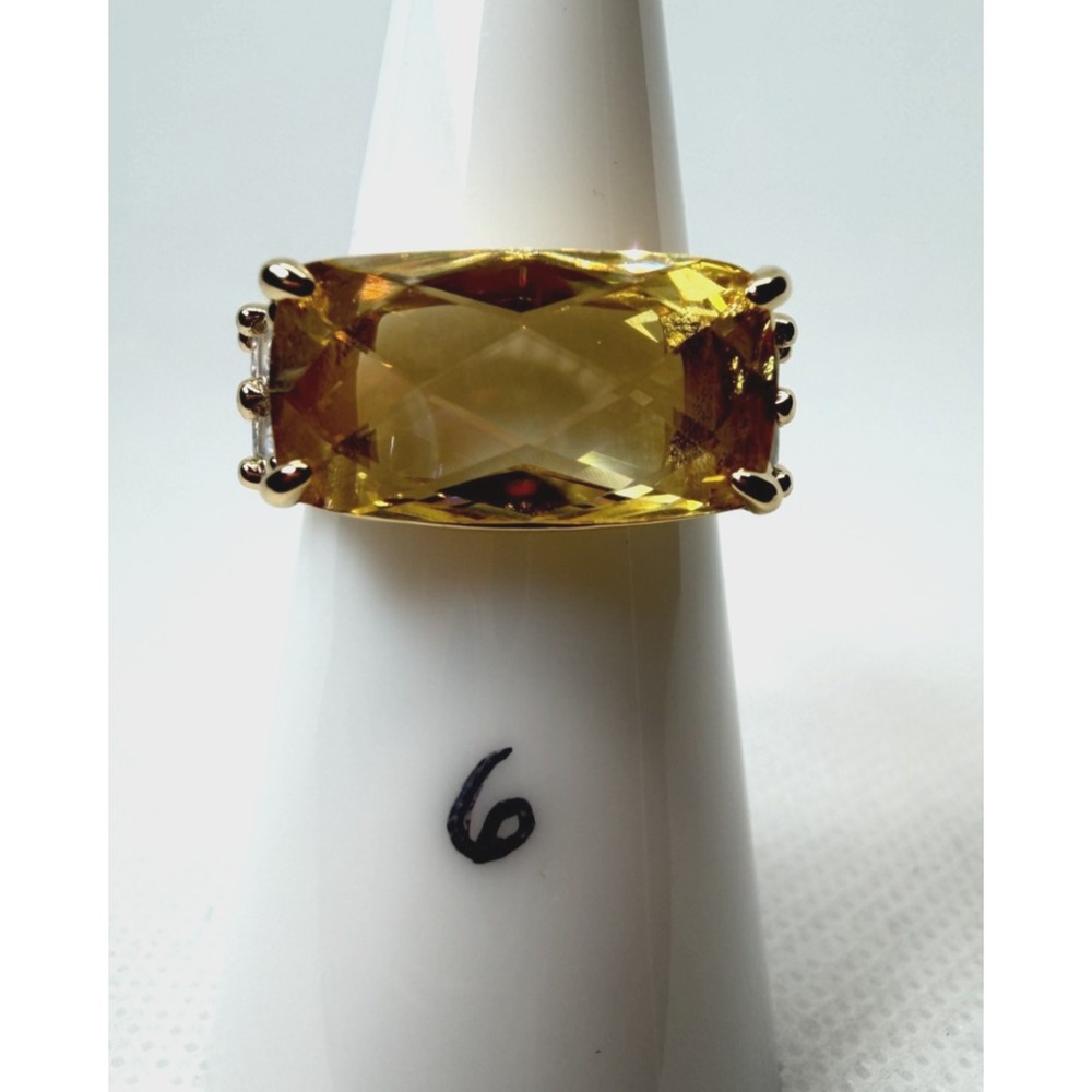 Size 6 Bomb Party Nov Ring - RG54355 Built From Promise - Citrine Gold Plated